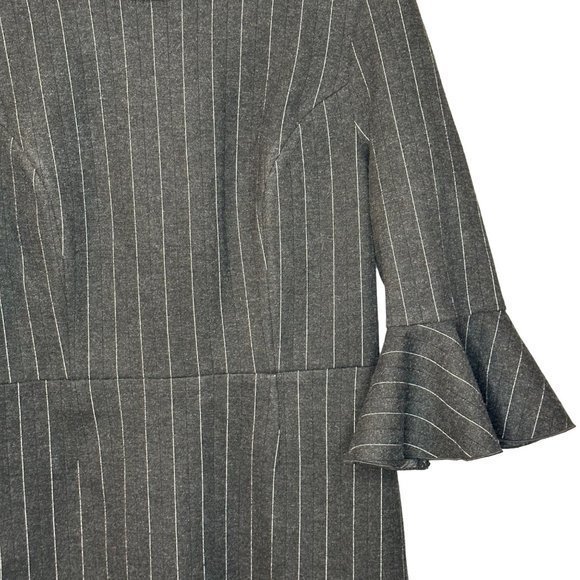 Saylor Pin Stripe Bell Sleeve Short Shift Dress Size Large - Picture 3 of 4